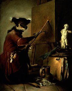 Le peintre singe, 1740